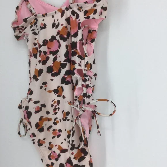 Hula Honey Pink Leopard Swimsuit Size Extra Small XS One Piece Animal Print NEW - Picture 6 of 9